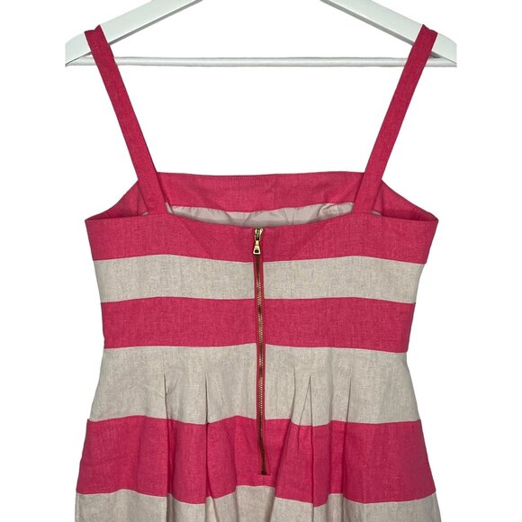 Loft Dress Womens 0 XS Sundress Pink White Striped Sleeveless Fit Flare Work - Picture 11 of 13